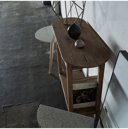 コンソール 幅95cm 天然木 収納 インテリア 北欧 かわいい おしゃれ 引き出し 組立 リビング ダイニング テーブル デスク スリム コンパクト 省スペース(代引不可)