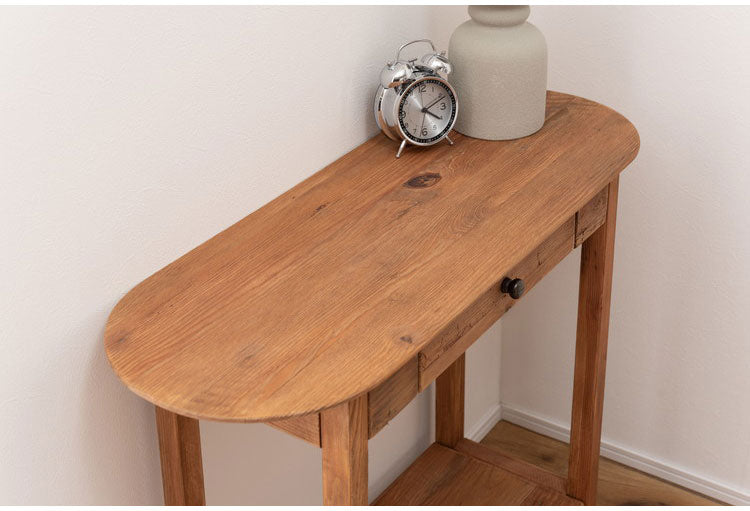 コンソール 幅95cm 天然木 収納 インテリア 北欧 かわいい おしゃれ 引き出し 組立 リビング ダイニング テーブル デスク スリム コンパクト 省スペース(代引不可)