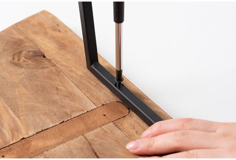 コンソール WE-8 東谷 コンソールテーブル テーブル 木製 幅83cm コンソール 天然木 無垢 パイン 古材 半円 三日月型 バックカウンター ソファ裏 ソファー 後ろ アイアン 脚 ブラック 黒(代引不可)