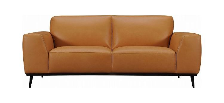 ソファ ソファー 肘掛け アームソファ 脚付き 幅200cm チェア 本革 革 レザー スチール スタイリッシュ 高級感 上品 上質 ミッドセンチュリー ステッチ おしゃれ(代引不可)