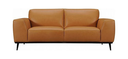 ソファ ソファー 肘掛け アームソファ 脚付き 幅200cm チェア 本革 革 レザー スチール スタイリッシュ 高級感 上品 上質 ミッドセンチュリー ステッチ おしゃれ(代引不可)