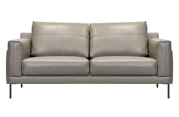 ソファ 2人掛け 3人掛け 幅193cm ソファベッド グレー 本革 レザー 木製フレーム 肘置き 肘付き ローソファ コンパクト フロアソファ おしゃれ 北欧 リビング 一人暮らし シンプル 新生活(代引不可)