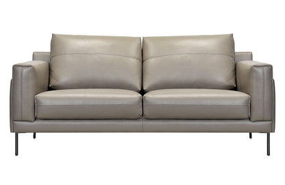 ソファ 2人掛け 3人掛け 幅193cm ソファベッド グレー 本革 レザー 木製フレーム 肘置き 肘付き ローソファ コンパクト フロアソファ おしゃれ 北欧 リビング 一人暮らし シンプル 新生活(代引不可)