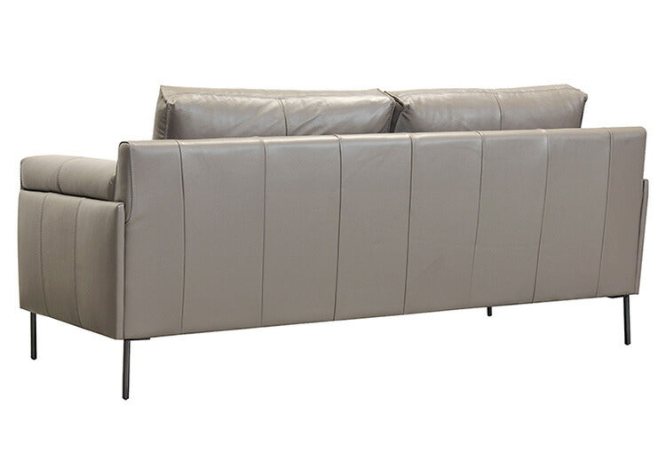 ソファ 2人掛け 3人掛け 幅193cm ソファベッド グレー 本革 レザー 木製フレーム 肘置き 肘付き ローソファ コンパクト フロアソファ おしゃれ 北欧 リビング 一人暮らし シンプル 新生活(代引不可)