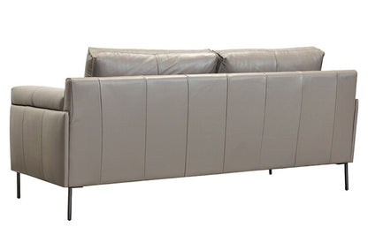 ソファ 2人掛け 3人掛け 幅193cm ソファベッド グレー 本革 レザー 木製フレーム 肘置き 肘付き ローソファ コンパクト フロアソファ おしゃれ 北欧 リビング 一人暮らし シンプル 新生活(代引不可)