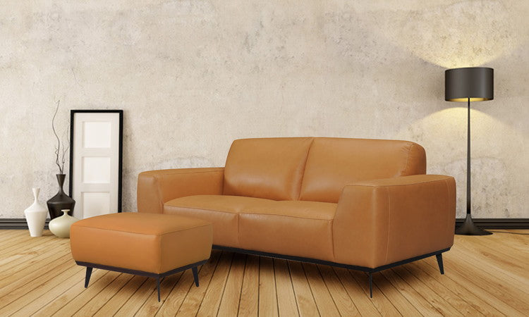 オットマン 1人掛け 1人用 ソファ ソファー チェア 足置き 本革 革 レザー スチール スタイリッシュ 高級感 上品 上質 ミッドセンチュリー ステッチ おしゃれ(代引不可)