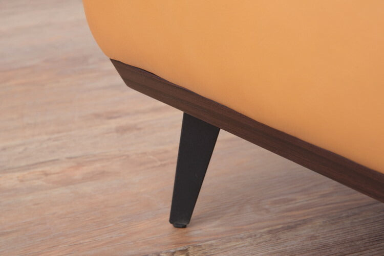 オットマン 1人掛け 1人用 ソファ ソファー チェア 足置き 本革 革 レザー スチール スタイリッシュ 高級感 上品 上質 ミッドセンチュリー ステッチ おしゃれ(代引不可)