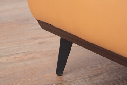 オットマン 1人掛け 1人用 ソファ ソファー チェア 足置き 本革 革 レザー スチール スタイリッシュ 高級感 上品 上質 ミッドセンチュリー ステッチ おしゃれ(代引不可)