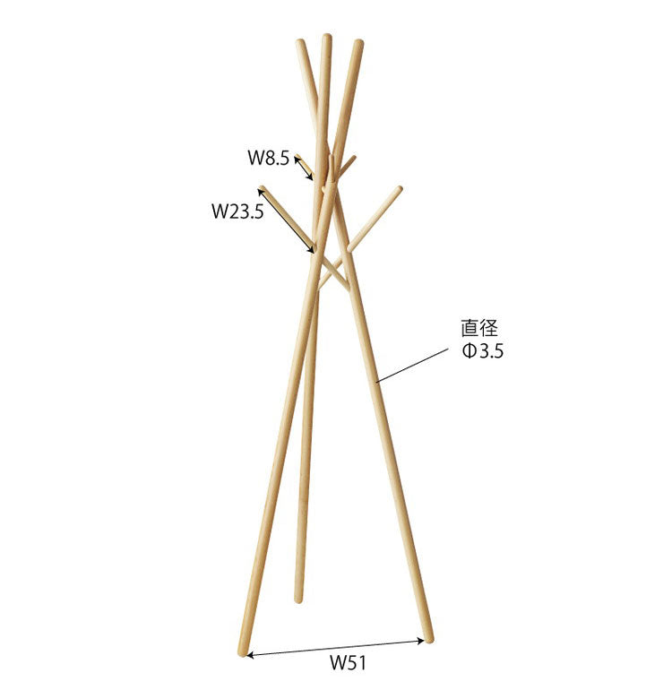 ハンガーラック 高さ174cm WIS-551 東谷 コートハンガー ポールハンガー ハンガー 帽子ハンガー かばん掛け 洋服収納 天然木 リビング ディスプレイ 店舗 ブティック(代引不可)