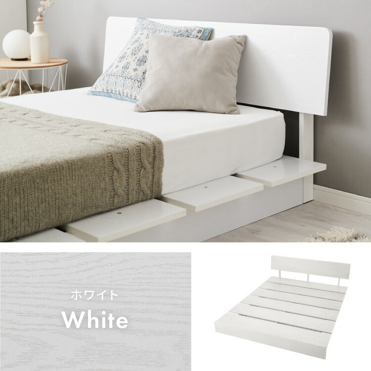 ベッドフレーム ステージベッド マットレスセット ボンネルコイルマットレス 宮付き ダブル 宮棚 すのこベッド フロアベッド ロータイプ おしゃれ ローベッド 木製 木目調 木製ベッド ベッド下収納