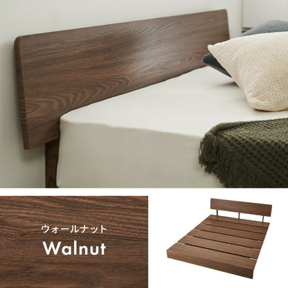 ベッドフレーム ステージベッド マットレスセット ボンネルコイルマットレス 宮付き ダブル 宮棚 すのこベッド フロアベッド ロータイプ おしゃれ ローベッド 木製 木目調 木製ベッド ベッド下収納