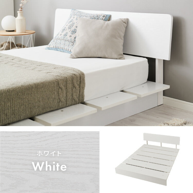 ベッドフレーム ステージベッド マットレスセット ボンネルコイルマットレス 宮付き セミダブル 宮棚 すのこベッド フロアベッド ロータイプ おしゃれ ローベッド 木製 木目調 木製ベッド