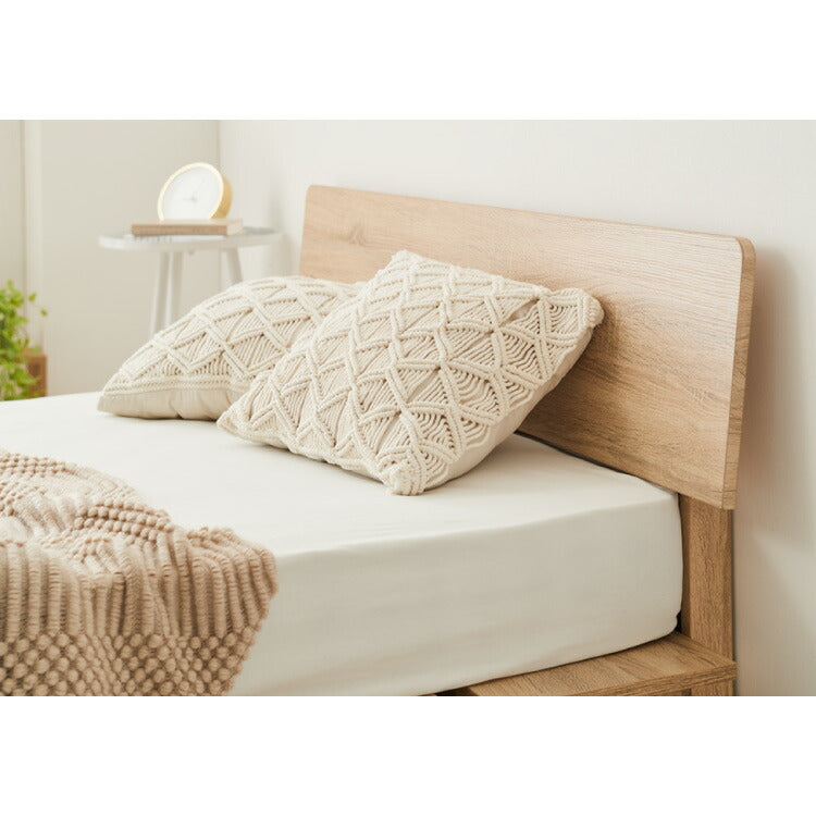 ベッドフレーム ステージベッド 単品 宮付き ダブル 宮棚 すのこベッド フロアベッド ロータイプ おしゃれ ローベッド 木製 木目調 木製ベッド ベッド下収納