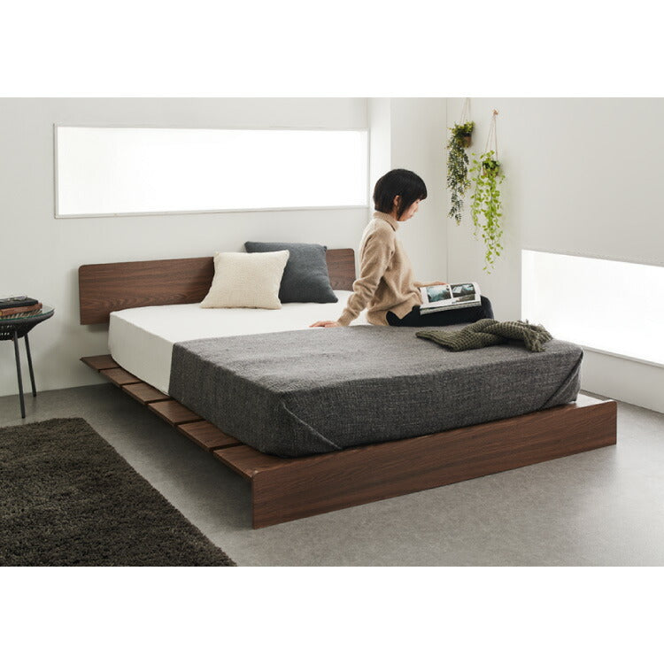 ベッドフレーム ステージベッド 単品 宮付き シングル 宮棚 すのこベッド フロアベッド ロータイプ おしゃれ ローベッド 木製 木目調 木製ベッド ベッド下収納