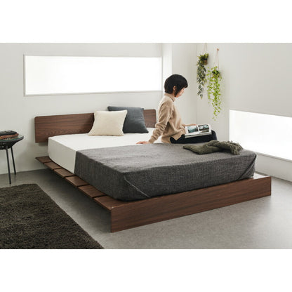 ベッドフレーム ステージベッド 単品 宮付き セミダブル 宮棚 すのこベッド フロアベッド ロータイプ おしゃれ ローベッド 木製 木目調 木製ベッド ベッド下収納