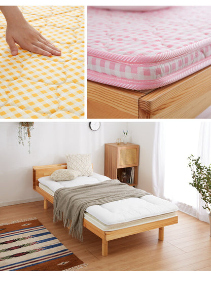 マットレス 三つ折り 天然 ココナッツパームマットレス シングル 97×195cm シングルベッド 二段ベッド用 三段ベッド用 キッズ 子供部屋 おしゃれ ブルー ピンク イエロー アイボリー