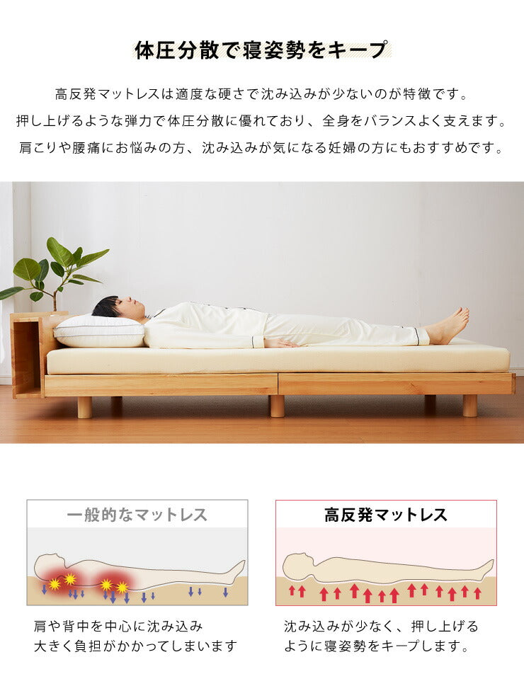 高反発 マットレス ダブル 洗える カバー 収納バンド付き 厚さ10cm 190N 高密度 エコテックス認証 ウレタン マット ゴムバンド 腰痛 コンパクト ベッド 硬め 敷き布団 寝具