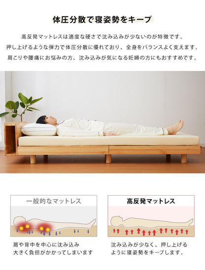 高反発 マットレス シングル 洗える カバー 収納バンド付き 厚さ10cm 190N 高密度 エコテックス認証 ウレタン マット ゴムバンド 腰痛 コンパクト ベッド 硬め 敷き布団 寝具