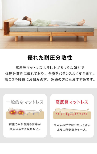 高反発 マットレス ダブル 三つ折り 洗える カバー 厚さ10cm 190N 高密度 ウレタン エコテックス認証 マット 折りたたみ 腰痛 3つ折り コンパクト ベッド 硬め 敷き布団 寝具