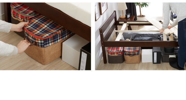 ベッド シングル すのこ 木製 ベッドフレーム  耐荷重200kg 高さ調節 3段階 天然木 北欧 すのこベッド フレーム レトロ シンプル おしゃれ ナチュラル 高さ調整