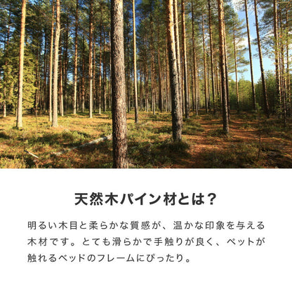 ペットベッド 木製 洗える クッション付き 選べるサイズ M L ペット用 猫用 犬用 ベッド 階段付き 春 夏 秋 冬 天然木 ペット(代引不可)