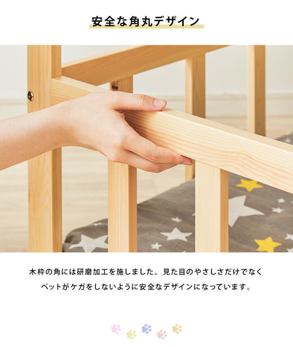 ペットベッド サイドテーブル ナイトテーブル 木製 ベッド クッション付き 洗える 選べるサイズ S M L ペット用 猫用 犬用