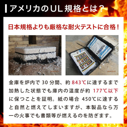 耐火金庫 家庭用 18L 耐火 耐水 A4対応 キーロック式 チューブラーキー チューブラー錠 20kg 防犯対策 盗難防止 防災 シンプル 頑丈 ミニ パスポート 通帳 防犯 小物収納ポケット付き 金庫 小型金庫 家庭用金庫 耐水金庫