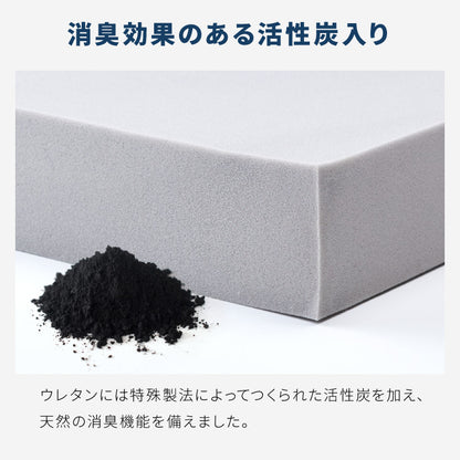 高反発マットレス ダブル 極厚10cm 高密度 30D 高反発 300N フラット 三つ折り 硬め ウレタン へたりにくい 活性炭入り 消臭 両面仕様 リバーシブル へたりにくい 洗える 超高反発 敷布団