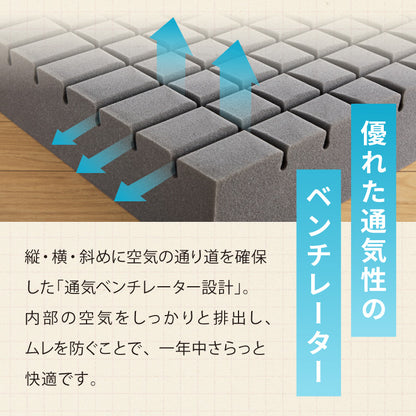 マットレス 折りたたみ 高反発 竹炭入り クイーン 3Dセル 3つ折り 厚さ10cm 190N 25D 復元率99% ロール梱包 抗菌 防臭 リバーシブル 洗える ウォッシャブル ニット メッシュ ごろ寝 敷布団 ホワイト【送料無料】