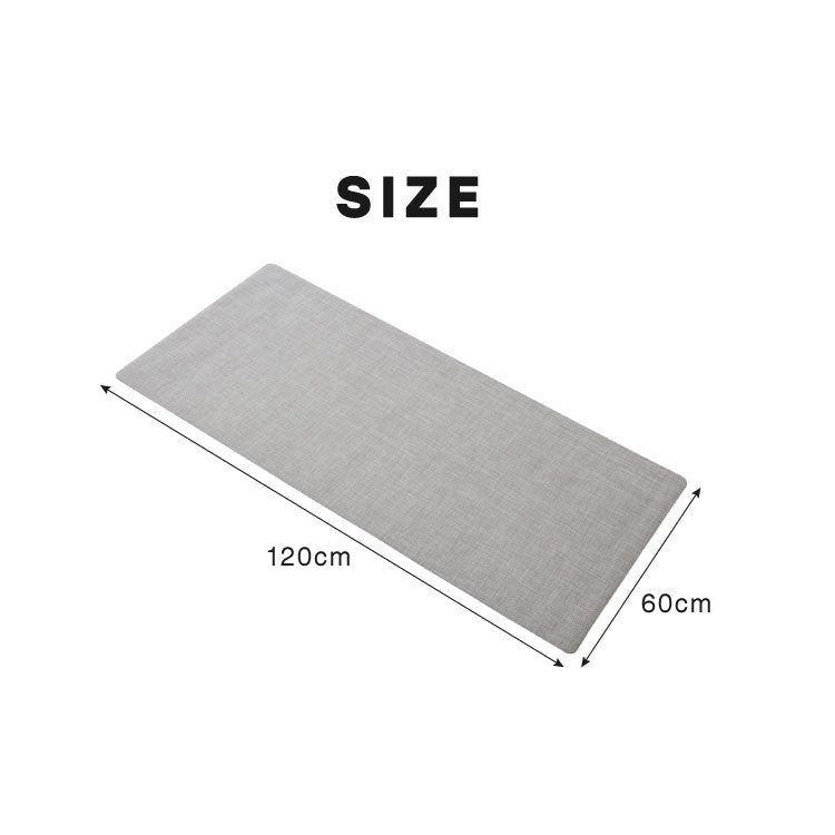 キッチンマット 120cm 拭ける 60×120 厚さ3mm 撥水 防汚 PVC 滑り止め テキスタイル調 洗濯不要 おしゃれ 北欧 ナチュラル キッチン用マット 台所マット 床保護マット 保護シート【送料無料】
