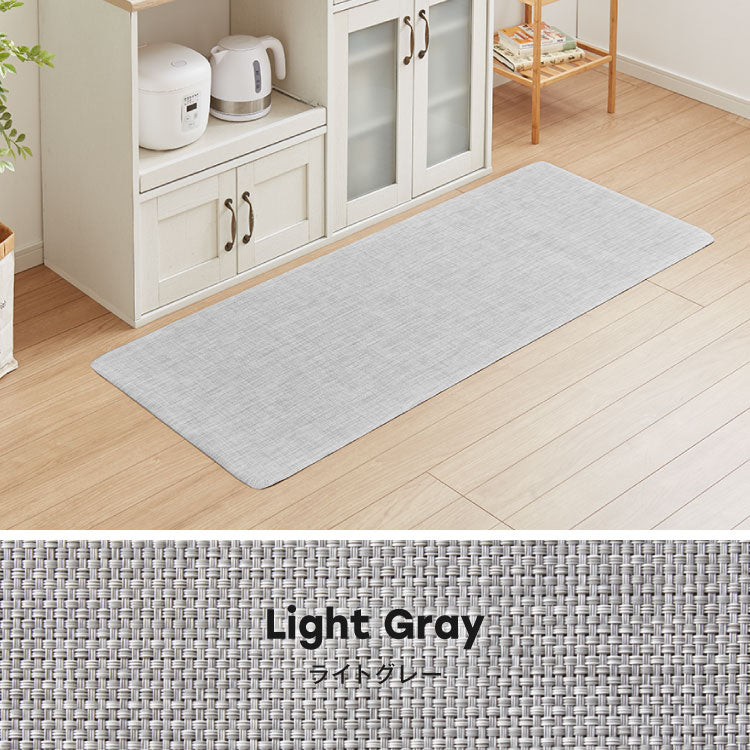 キッチンマット 150cm 拭ける 60×150 厚さ3mm 撥水 防汚 PVC 滑り止め テキスタイル調 洗濯不要 おしゃれ 北欧 ナチュラル キッチン用マット 台所マット 床保護マット 保護シート【送料無料】