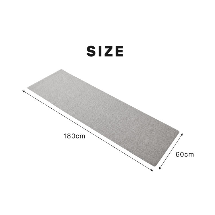 キッチンマット 180cm 拭ける 60×180 厚さ3mm 撥水 防汚 PVC 滑り止め テキスタイル調 洗濯不要 おしゃれ 北欧 ナチュラル キッチン用マット 台所マット 床保護マット 保護シート【送料無料】