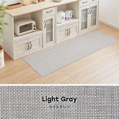 キッチンマット 180cm 拭ける 60×180 厚さ3mm 撥水 防汚 PVC 滑り止め テキスタイル調 洗濯不要 おしゃれ 北欧 ナチュラル キッチン用マット 台所マット 床保護マット 保護シート【送料無料】
