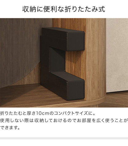 ペーパーセンターテーブル 折りたたみ 幅78cm 高さ35cm 円形 ガラス天板 紙製 ハニカム構造 耐荷重50kg 撥水加工 クラフト紙 ブラック おしゃれ 北欧 モダン 上品 高級感 紙テーブル 丸テーブル(代引不可)