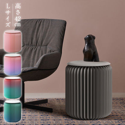 スツール 高さ42cm ペーパースツール PUレザーシート付 プレミアム色 折りたたみ 撥水 丈夫 収納 韓国 北欧 モダン おしゃれ 紙製 ベンチ オットマン 椅子 イス チェア