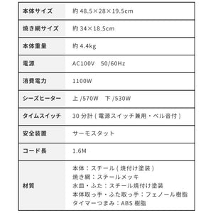 simplus マルチロースター フィッシュロースター 両面焼き ワイド 消臭フィルター Wヒーター ブラック ダイヤル式 フッ素加工 タイマー付き 洗える 魚焼き機 魚焼き器 脱臭 ガラス窓 卓上 SP-FRS01 グリル ベランピング