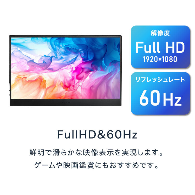 モバイルモニター 15.6インチ ポータブルモニター モバイルディスプレイ 1920×1080 フルHD IPSパネル 非光沢 HDR スピーカー内蔵 保護カバー付き 軽量 薄型 Type-C ミニHDMI 在宅勤務 テレワーク サブモニター デュアルモニター simplus シンプラス SP-MBM156
