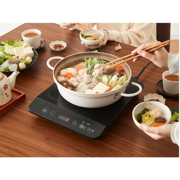 simplus シンプラス IH クッキングヒーター 1口 1400W SP-IHC01-BK 揚げ物 炒め 調理 IHコンロ 電気こんろ 鍋料理 卓上料理