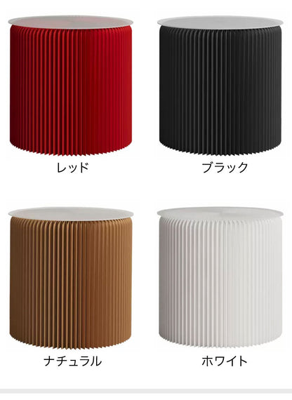 ペーパーテーブル 折りたたみ 幅56cm 高さ75cm 円形 天板付 紙製 ハニカム構造 耐荷重50kg 撥水加工 クラフト紙 ナチュラル ブラック ホワイト レッド おしゃれ 北欧 モダン 紙テーブル 丸テーブル
