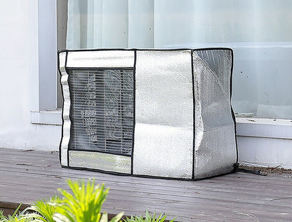 室外機カバー アルミ 2枚セット 防水 省エネ 節電 2個 防雨 断熱 防塵 固定バンド付き 室外機ケース エアコンカバー 日除けカバー 遮熱カバー エコ ベランダ 保護カバー おしゃれ 劣化防止 直射日光 汚れ防止 屋外用 日除け