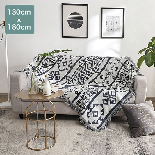 マルチカバー 北欧 130×180cm 長方形 幾何学模様 リバーシブル 両面 洗える ウォッシャブル おしゃれ 2人掛け オールシーズン マルチクロス テーブルクロス ソファカバー ソファーカバー ブランケット ラグ テーブルクロス スロー