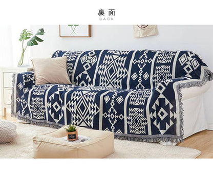 マルチカバー 北欧 130×180cm 長方形 幾何学模様 リバーシブル 両面 洗える ウォッシャブル おしゃれ 2人掛け オールシーズン マルチクロス テーブルクロス ソファカバー ソファーカバー ブランケット ラグ テーブルクロス スロー