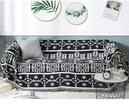 マルチカバー 北欧 130×180cm 長方形 幾何学模様 リバーシブル 両面 洗える ウォッシャブル おしゃれ 2人掛け オールシーズン マルチクロス テーブルクロス ソファカバー ソファーカバー ブランケット ラグ テーブルクロス スロー