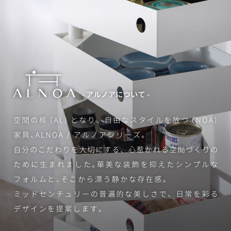 ALNOA アルノア 天板付き回転ワゴン 5段 キャスター付き ワゴン 回転 回転式 ファイルワゴン キッチンワゴン サイドテーブル スリム ドロワー ファイルラック すき間収納 隙間収納 おしゃれ