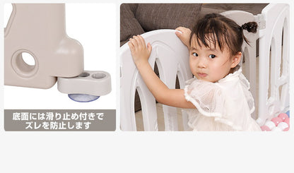 ベビーサークル 扉付き 折りたたみ 16枚セット 滑り止め付 簡単組立 ドアロック 軽量 コンパクト 置くだけ プラスチック おしゃれ かわいい ベビーガード ベビーゲート ベビーフェンス キッズパーテーション 仕切り 軽い ドア付き