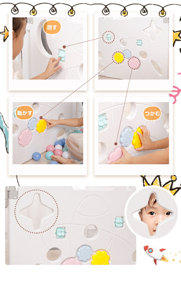 ベビーサークル 扉付き 折りたたみ 16枚セット 滑り止め付 簡単組立 ドアロック 軽量 コンパクト 置くだけ プラスチック おしゃれ かわいい ベビーガード ベビーゲート ベビーフェンス キッズパーテーション 仕切り 軽い ドア付き