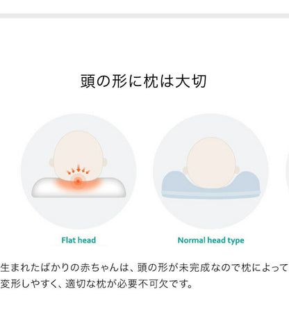 ベビーまくら ベビー枕 頭の形 45×25cm 向き癖防止 絶壁防止 洗える 綿100% ウレタンフォーム 二重生地 ファスナーなし 赤ちゃん ふわふわ 安全 ベビー 赤ちゃん用まくら 赤ちゃん枕 枕 まくら フィット ベビーピロー