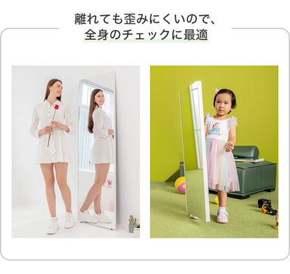 brisafe 割れない鏡 30×90cm ホワイト ナチュラル シルバー 軽い シンプル 韓国 おしゃれ 姿見 ソフトミラー 立て掛け 壁掛け スタンドミラー 全身鏡 フィットネス ヨガ ピラティス トレーニング ミラー 安全 玄関