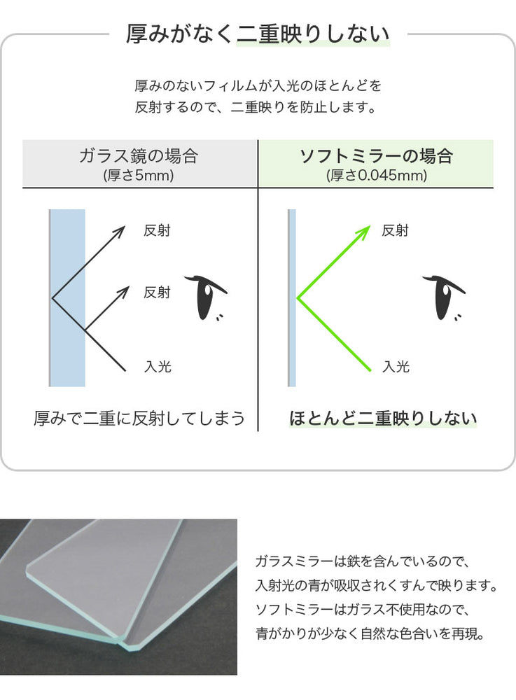 brisafe 割れない鏡 60×180cm ホワイト ナチュラル シルバー 軽い シンプル 韓国 おしゃれ 姿見 ソフトミラー 立て掛け 壁掛け スタンドミラー 全身鏡 フィットネス ヨガ ピラティス トレーニング ミラー 安全 玄関