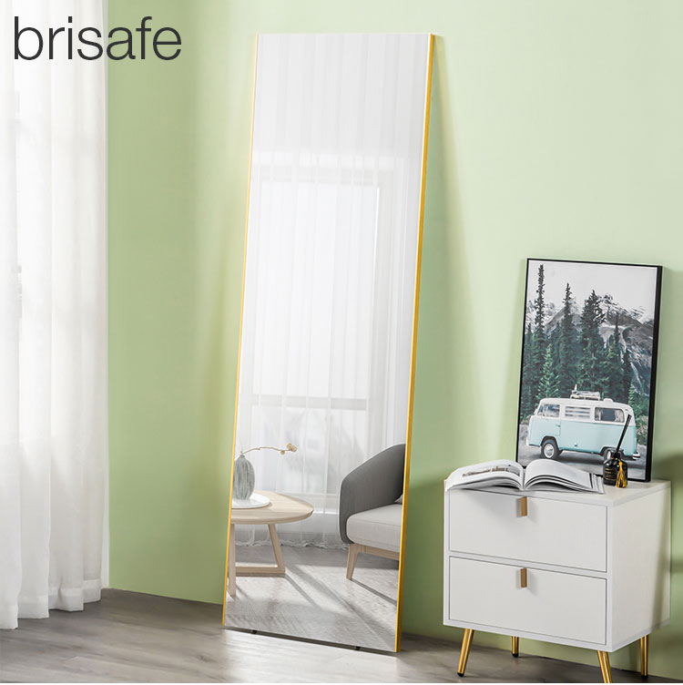brisafe 割れない鏡 60×180cm ホワイト ナチュラル シルバー 軽い シンプル 韓国 おしゃれ 姿見 ソフトミラー 立て掛け 壁掛け スタンドミラー 全身鏡 フィットネス ヨガ ピラティス トレーニング ミラー 安全 玄関